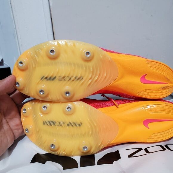 Nike Air Zoom Victory Track Spikes Mens Size 9 Hyper Pink Orange CD4385-600 - Picture 6 of 11